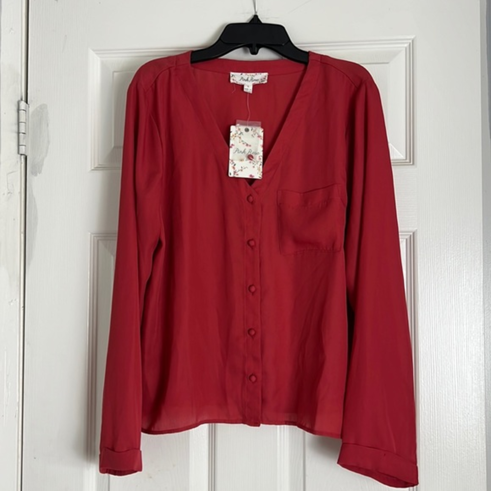 Pink Rose Button Down Shirts